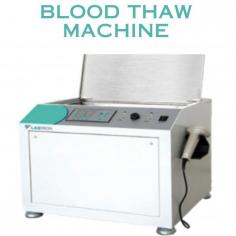 Labtron Blood Thaw Machine is a compact benchtop unit designed for rapid and efficient thawing of blood components like frozen plasma, erythrocyte concentrate, and whole blood in plastic bags. It accommodates up to 6 blood bags (50-200 ml each) and thaws within 10-15 minutes. Features include a 304 stainless steel chamber, decomposable water tank, over-temperature alarm, and automatic power-off for safety. Ideal for medical and laboratory settings, ensuring precise and reliable blood warming.