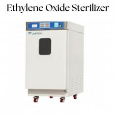 Labtron ethylene oxide sterilizer is designed with automatic ventilation, 3-cycle ventilation, a digital LCD display with an automatic control system, and a printer. It features a high- and low-temperature alarm system, a built-in sensor, and sealed wear parts. It has a vertical, constant-temperature heating box-type ethylene oxide sterilizer cabinet with a manual door opening.