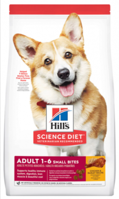 Hills Science Diet Adult Small Bites Chicken & Barley Recipe Dog Food | Pet Food

https://www.vetsupply.com.au/dog-food/hills-science-diet-adult-small-bites-dry-dog-food/pet-foods-2279.aspx
