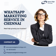Transform your marketing strategy with a WhatsApp marketing campaign Chennai. Connect with customers directly and see results fast!

Read More:- https://spaceedgetechnology.com/whatsapp-marketing-chennai/
Email ID:- Info@spaceedgetechnology.com
Contact No.:- +91-9871034010