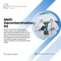 If you are a property owner contact us today for Meth Decontamination NZ

Our Meth Decontamination NZ can help you if your business, home, or vehicle needs meth contamination. Live in healthy NZ homes and reduce the risks to avoid any potential health issues. For a quick check if any of your assets has been contaminated with methamphetamine use our instant Meth Testing Kits.