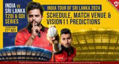 Get ready for the India Tour of Sri Lanka 2024 with the full schedule, match details, dates, and venues. Discover exciting T20I and ODI matchups starting from July 27, 2024, featuring new coaching staff and rising cricket talents. Stay updated with Vision11.