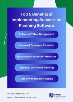 Succession planning is a critical process for organizations looking to ensure leadership continuity and maintain operational stability. Bullseye Engagement offers a robust succession planning software solution that streamlines this complex task, enabling businesses to identify and develop high-potential employees for key roles.

The succession planning software from Bullseye Engagement provides a comprehensive platform for organizations to assess their talent pool, create development plans, and track progress towards succession goals. By leveraging data-driven insights and advanced analytics, this tool helps HR professionals and managers make informed decisions about future leadership needs.

One of the key features of Bullseye Engagement's succession planning software is its ability to create talent profiles and skill matrices, allowing organizations to easily identify gaps in their leadership pipeline. The software also facilitates the creation of individualized development plans, ensuring that potential successors receive targeted training and mentoring.

With its user-friendly interface and customizable reporting capabilities, Bullseye Engagement's succession planning software empowers organizations to visualize their talent landscape and make strategic workforce decisions. By implementing this powerful tool, companies can reduce the risks associated with unexpected departures and ensure a smooth transition of leadership roles.

In today's competitive business environment, having a reliable succession planning software like the one offered by Bullseye Engagement is essential for organizations committed to long-term success and sustainable growth.

For more info : https://www.bullseyeengagement.com/succession-planning-software.asp
Contact us : (888) 515-0099
Email : hello@bullseyetdp.com
