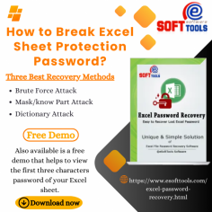 Break the Excel Sheet protection password by using eSoftTools Excel Sheet Password Recovery Software. Here the software gives you three methods using which you can recover your password in a few steps and it can recover the password in all types of characters, so the user does not have any problem in recovering the password. This software recovers all types of Excel sheets. You can also use its free demo which is free for all users.

Visit More:- https://www.esofttools.com/excel-password-recovery.html