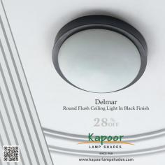 Introducing the Delmar Round Flush Ceiling Light in Black Finish – where sleek design meets impeccable function. Perfect for adding a touch of sophistication to any room, this stunning fixture blends seamlessly with any decor. Upgrade your home with the sleek and modern Light. Perfect for any room, this fixture adds a touch of sophistication and elegance.