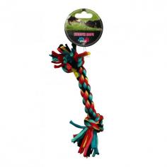 Paw Play Stretch Rope Bone Made from premium quality poly-cotton stretch rope fibres in a bone shape that dogs love. Ideal for interactive playing, tossing and tugging. Great for tug of war. Paw Play Stretch ropes Dog Toys encourage playtime and positive interactive bonding between pet and owner.
