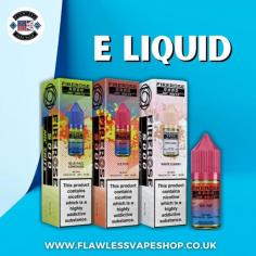 We are the leading online vape store for vape lovers, offering a wide variety of E liquids. Explore our range of over 5000 e liquids, available in a variety of nicotine strengths, more than 50 flavours ( Apple, Banana, Berry, Cola, Popcorn, Peach, Hot chocolate & More) and different sizes. Our popular brands are ELFLIQ, SKE Crystal, Maryliq, Bar Juice 5000, Wick Liquor, Puff Dragon, Flawless Bar Salts, Yeti & Elux known for their high quality, consistent performance, wide range of flavours & Satisfying nicotine delivery.  Our top products are Nicotine Shot by NIC NIC 10ml, Elf Bar Elfliq blueberry sour raspberry nic salt 10ml, Elf Bar ELFLIQ Spearmint Nic Salt 10ml, Nic Salt - Nic Shot 20mg 10ml & Nic Salt - Traditional Tobacco 20mg 10ml E liquid. Visit- https://www.flawlessvapeshop.co.uk/collections/e-liquid
