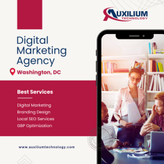 Auxilium Technology is the premier Digital Marketing Agency in Washington, DC. We provide innovative digital marketing strategies to help your business grow. Contact us today to elevate your online presence and achieve your marketing goals.
