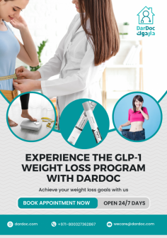 Say goodbye to stubborn belly fat with GLP-1 Weight Loss Medications at DarDoc, UAE. Book your weight loss program today to help you control your weight!
