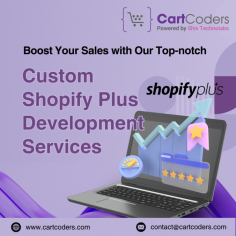 Boost your sales with CartCoders' Custom Shopify Plus development services. Our expert developers handle everything from store setup to advanced customization, creating unique features and functionalities tailored to your business needs.

We manage product integrations, theme development, and third-party app integration, ensuring your Shopify store runs smoothly and efficiently. Trust CartCoders for a tailored Shopify Plus experience that drives results.