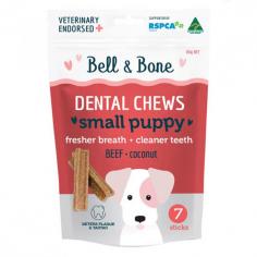 Bell & Bone Dental Chews Beef and Coconut: These treats keep your dog's teeth clean and healthy. It also supports dental hygiene and freshens breathing.
