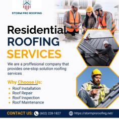 We are one of the leading providers of residential roofing solutions specializing in high quality materials and expert craftsmanship. 

https://stormproroofing.net/residential-roofing-services-in-az/