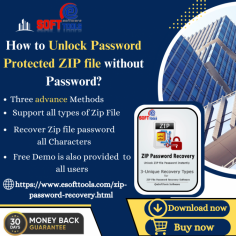 Now you can unlock password-protected zip files without a password by eSoftTools Zip Password Recovery Software and recover your forgotten password in a few steps. This software supports all types of zip files and also refunds the money within 30 days. This software also provides three helpful methods to all its users using which the password of the zip file can be recovered very quickly. You can also use its free demo which recovers the first three characters of your forgotten password.

Visit More:- https://www.esofttools.com/zip-password-recovery.html