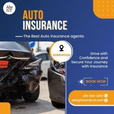 Ensuring your vehicle is properly insured is crucial for safeguarding against unexpected events such as accidents, theft, or damage. Auto insurance provides financial protection and helps you stay compliant with legal requirements. At Abe GT & Associates, we offer reliable auto insurance in Homewood according to your needs. Secure the protection you deserve and contact us today. Visit: https://www.abegtinsurance.com/auto-insurance/