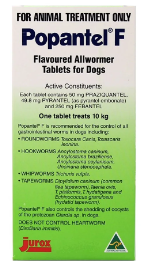"Popantel F Allwormer is a potent anthelmintic against multiple gastrointestinal worms in dogs. It is effective any intestinal helminths and giardia infections. It treats and controls roundworms, hookworms, whipworms and tapeworms. The oral formulation also acts against hydatid tapeworm.

For More information visit: www.vetsupply.com.au
Place order directly on call: 1300838787"