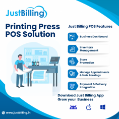 Just Billing Printing-Press POS solution streamlines operations, optimizes efficiency, and enhances profitability for printing businesses.
Just Billing can help grow your business at an affordable rate. While it automates your business, we also makes sure that it remains easy to use for no-technical people. As you are not required to spend time on learning the technical aspects of using the app, and because it automates your business, you will have more time to devote towards your core business. Discover a whole new side of the business with Just Billing.

About Just  Billing
Just Billing is an easy to use and comprehensive GST Invoicing & Billing App for Retail and Restaurant. It runs both on mobile and computer. This GST compliant point of sale (POS) makes it easier for you to keep track of your business and pay more importance to your business growth.

Learn more:  https://justbilling.in/pos-printing-press/
Download App: https://play.google.com/store/apps/details?id=cloud.effiasoft.justbillingstd
Email: sales@effiasoft.com

