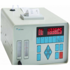 Labtron Dual Flow Particle Counter is a 6-channel, microcomputer-controlled unit with flow rates of 2.83 L/min and 50 mL/min and a sensitivity of 0.3 µm. It supports Class 100 to Class 300,000 tests and features data conversion to ft³ and m³, multiple display modes, a built-in air pump, and UCL calculation.
