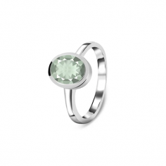 Radiate elegance with this dainty green amethyst ring, curated in 925 sterling silver. Whether worn alone for a minimalist allure or stacked with other rings for a personalized touch, this green amethyst ring adds a natural sophistication to any ensemble. Embrace green amethyst's serene beauty and healing properties with this captivating, dainty ring that effortlessly captures the essence of irresistible radiance.