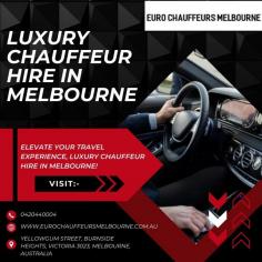 Experience unparalleled elegance and comfort with Luxury Chauffeur Hire in Melbourne. Our professional drivers and premium vehicles ensure a seamless journey for any occasion. 
Visit:- https://www.eurochauffeursmelbourne.com.au/
