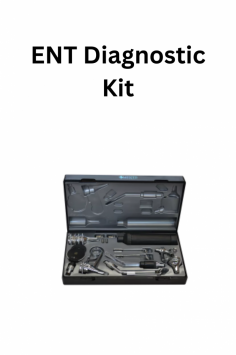 Medzer ENT Diagnostic Kit is a comprehensive set of ten instruments for examining the ears, nose, throat, and eyes. It features a 3X magnification otoscope powered by 2 C-type 1.5V batteries, weighing 1.5 kg for portability. The kit also includes laryngeal mirrors of various depths and angles for thorough larynx and vocal cord visualization.