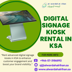 How Digital Signage Kiosks Improve Customer Engagement in KSA?

These kiosks capture attention, deliver real-time information, and offer a user-friendly interface, making it easier for customers to interact with your brand. At AL Wardah AL Rihan LLC, we specialize in top-tier Digital Signage Kiosk Rentals in KSA tailored to your business needs. Elevate your customer experience with our advanced solutions. Contact us at +966-57-3186892 to learn more.

Visit: https://www.alwardahalrihan.sa/it-rentals/touch-screen-kiosks-rental-in-riyadh-saudi-arabia/

#TouchScreenKioskRental
#TouchScreenKioskRentalinRiyadh
 #DigitalSignageKioskRental
#DigitalSignageKioskRentalinKSA
#TouchScreenKioskHire

