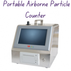 Labmate Portable Airborne Particle Counter is an 8 channel device for cleanroom air quality monitoring. It features a large display for real-time particle counting (0.3µm to 10.0µm), customizable limits, quick data downloads, and instant printing. With a 100 L/min flow rate, optional lithium-ion battery, 0.3µm sensitivity, and RS485 interface, it's ideal for precise and efficient monitoring.