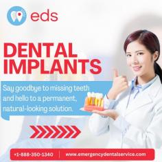 Dental Implants | Emergency Dental Service

Restore your smile with dental implants—the permanent, natural-looking solution for missing teeth. Enjoy renewed confidence and functionality with this innovative procedure. Say goodbye to gaps and hello to a beautiful smile. For Emergency Dental Care, schedule an appointment at 1-888-350-1340.

Visit our website: https://www.emergencydentalservice.com/