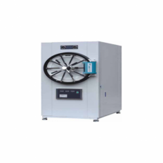  Labtron Horizontal Laboratory Autoclave is a 150 L, microprocessor-controlled, fully automatic unit with 134°C sterilization, 0.22 MPa pressure, a self-inflating leak-proof chamber, a safe door lock, a low water alarm, and computer control.
