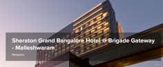 The Sheraton Grand Bengaluru Hotel at Brigade Gateway in Malleshwaram provides luxurious bedding, elegant bathrooms, dining options, and recreational facilities.
