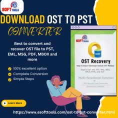 
  With ease, you can convert OST mailbox contents, such as emails, calendars, contacts, and more, into new PST files with the help of the OST to PST Converter Software. It can export OST files to HTML, EML, and MBOX in addition to PST, which makes it extremely flexible for a range of requirements. Additionally, the converter makes it easier to integrate Gmail and other email clients seamlessly, guaranteeing that your data is accessible on all platforms. Even people with little technological expertise may effectively manage and migrate their Outlook data because of its user-friendly interface.

 more information - https://www.esofttools.com/ost-to-pst-converter.html 