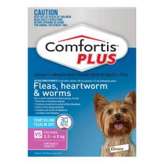Comfortis Plus treats fleas and flea infestation in dogs and puppies. The chew also treats worms as well as controls heartworms. The unique beef flavoured chewable is easy to administer in dogs. Comfortis is highly effective and treats 98% of fleas within 4 hours of administration.
