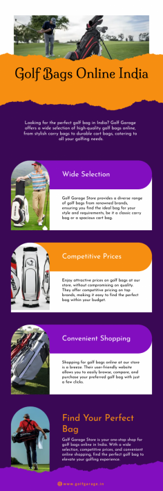 Buy Golf Bags Online in India! Explore top brands, stylish designs, and unbeatable prices. Convenient shopping, detailed info, and hassle-free delivery nationwide. Elevate your game today!

https://golfgarage.in/collections/bags