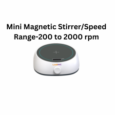 Labnic Mini Magnetic Stirrer is an economical device capable of efficiently mixing sample solutions, operating between 200 to 2000 rpm. It features a strong magnetic field, large mixing capacity, durable brushless motor, and stepless speed regulation.