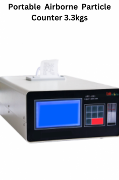  Labmate Portable Airborne Particle Counter is a compact, battery-operated device designed to measure airborne particle concentration and size distribution. It features a flow rate of 0.1 CFM, power dissipation of 15W, and weighs 2.6 kg. The screen displays date and time for convenient operation.