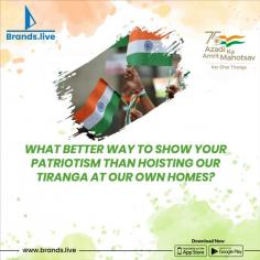 Join the Har Ghar Tiranga initiative with personalized posters and videos from Brands.live. Create unique visuals using our customizable templates to celebrate India's tricolor flag. Add photos, messages, and designs to make your tributes special. Share your patriotism on social media with beautiful visuals. Download Brands.live now and start creating memorable Har Ghar Tiranga tributes today!