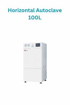 Labmate Horizontal Autoclave is a compact, floor-standing unit with a 100L capacity and a design temperature of 144℃. It features a cylindrical, horizontal pressure steam sterilizer with an automatic pressure-temperature controller and protection against overheating and overpressure. Multiple alarm functions ensure maximum safety for the operator.