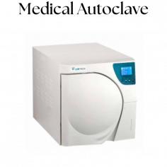 Labtron medical autoclave is designed with microprocessor control with automatic cycles, a self-inflating leakproof chamber, and an automated drying function. It features automatic feeding and draining of water and a digital LCD display to monitor working status and parameters with a working temperature of 134 °C. It is available in capacities 8 L, 14 L, 17 L, and 23 L.