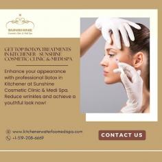 Enhance your appearance with professional Botox in Kitchener at Sunshine Cosmetic Clinic & Medi Spa. Reduce wrinkles and achieve a youthful look now!
