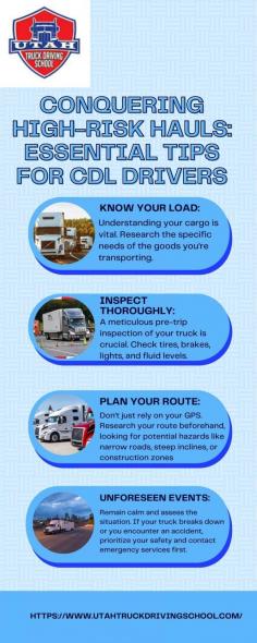 High-risk hauls require top-notch preparation. Enroll in our CDL course to learn essential tips. Our CDL training program ensures you're ready for any situation. Choose Utah Truck Driving School, the leading trucking school for comprehensive driver education. Visit here to know more:https://medium.com/@utahtruckdriving/conquering-high-risk-hauls-essential-tips-for-cdl-drivers-19693227688a