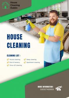 House Cleaning Dublin provides top-notch house cleaning. Our expert workers ensure that your home shines by providing thorough, dependable, and inexpensive cleaning services. Transform your living place now! Contact House Cleaning Dublin today for a spotless house.