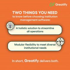 Why Greatify is the Right Choice?

>> Greatify offers a comprehensive solution for educational institutions simplifying operations and empowering educators to focus on student success. 

>> This cloud-based platform addresses various administrative tasks, from streamlining admissions and managing student fees to optimizing hostel allocations and analyzing student performance. 

>> By automating repetitive tasks and centralizing data, Greatify eliminates paperwork and scattered spreadsheets, reducing administrative workload. 

>> It enables educators to access real-time insights for informed decisions on curriculum development, resource allocation, and personalized learning. 

>> Ultimately, Greatify enhances institutional operational activities, fostering a more engaging and effective learning environment for students.

https://www.greatify.ai/