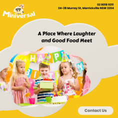 Welcome to Miniversal Kids Cafe, Sydney's best play centre. We are one of the premium birthday party venues in Sydney that is a play centre that can be fun and relaxing for kids and families.
