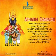 Design stunning Ashadhi Ekadashi Flyers and Posters with Brands.live. Our customizable Templates help you showcase the significance of this auspicious day with vibrant visuals. Perfect for promoting events or sharing cultural messages, start creating impactful designs that capture the spirit of Ashadhi Ekadashi with Brands.live. 