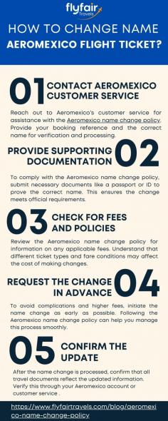 Are you facing the dilemma of needing to change the name on your Aeromexico flight ticket? Whether it's due to a simple misspelling or a change in travel plans, don't worry – you're not alone! In this infographic post, we'll walk you through the steps to successfully change the name on your Aeromexico flight ticket hassle-free.