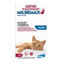 Milbemax for cats is a beef flavored tablet used as a broad spectrum Allwormer to treat intestinal worms in felines. It kills controls and treats all types of roundworms, hookworms and tapeworms found in kittens and cats. It destroys juvenile and mature stages of intestinal worms and thus protects the pet from several diseases. Get Wormer for Dogs and Cats at lowest price online in Australia at VetSupply