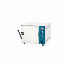 Labtron Automatic Tabletop Steam Sterilizer features a 20L chamber, a 105–134°C range, and 0.22 MPa pressure. It rapidly sterilizes in 4-6 minutes with three stainless steel plates, offering auto-protection, cool air exhaust, and auto shut-off. It ensures a clean, dry environment.

