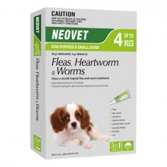 Ensure effective flea and worm treatment for your dog with Neovet. This treatment controls fleas and treats and prevents various types of worms, promoting your dog's overall health.