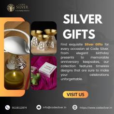 Find exquisite silver gifts for every occasion at Code Silver. From elegant birthday presents to memorable anniversary keepsakes, our collection features timeless designs that are sure to make your celebrations unforgettable.

Get more info:- 
Email Id	info@codesilver.in
Phone No	9119112874	
Website	https://www.codesilver.in