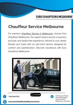 For unparalleled Chauffeur Service Melbourne, trust Euro Chauffeurs Melbourne. We deliver elite, professional transportation with a focus on punctuality and luxury. Our chauffeurs provide a seamless and sophisticated experience, ensuring your journey is both efficient and enjoyable. Choose excellence with Euro Chauffeurs Melbourne.
Visit:https://www.eurochauffeursmelbourne.com.au/
