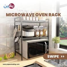 Buy Microwave Oven Rack Kitchen Storage: The Microwave Stand/Shelf, featuring the keyword “Buy Microwave Oven Rack Kitchen Storage,” is constructed from high-grade galvanized iron metal with a 7-layer powder coating process, ensuring it is sturdy, durable, rust-proof, corrosion-proof, and well-designed, enhancing the aesthetics of your kitchen. 
•	Material: Carbon steel + Iron
•	Color: Black, White
•	Overall size: 44-64 x 34.5 x 48 cm
•	QAR: 59

DM on WhatsApp:  +97430104453
Buy now at: https://yaqeentrading.com/buy-microwave-oven-rack-kitchen-storage/
